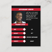 Basketbal Trading Kaart in Lively Red Black Contactkaartje (Achterkant)