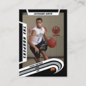 Basketbal Trading Kaart in Lively Silver Black Contactkaartje (Voorkant)