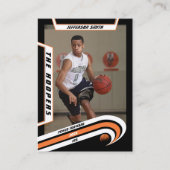 Basketbal Trading Kaart in Lively Sinaasappel Contactkaartje (Voorkant)