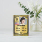 Basketbal Trading Kaart Player Stats Shield Kaart Contactkaartje (Staand voorkant)