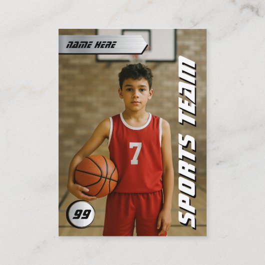 Basketbal Trading Kaart Player Stats Shield Kaart Contactkaartje (Achterkant)