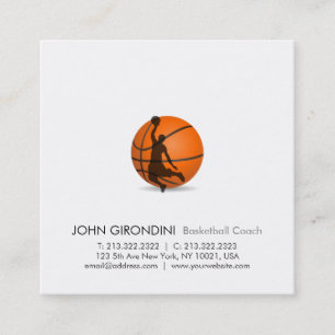 Basketbal Trainer Coach Modern Trendy Square Vierkante Visitekaartje