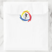 Basketbal Tricolor Embleem Ronde Sticker (Tas)