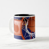 basketbal tweekleurige koffiemok (Voorkant links)