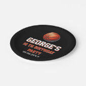 Basketbal Uitnodigen, Jongen Verjaardagsfeest Papieren Bordje (Gekanteld)