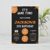 basketbal uitnodiging (Staand voorkant)