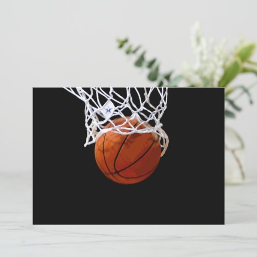 Basketbal uitnodiging (Staand voorkant)