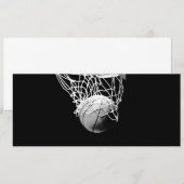 Basketbal Uitnodiging - Sport Uitnodigingen (Voorkant / Achterkant)