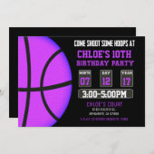 Basketbal Uitnodiging - Sports Invitation Girl (Voorkant / Achterkant)