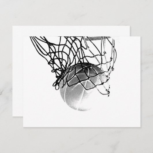 Basketbal Uitnodigingen (Voorkant / Achterkant)