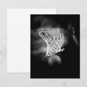 Basketbal Uitnodigingen - B&W Basketbal Uitnodigin (Voorkant / Achterkant)