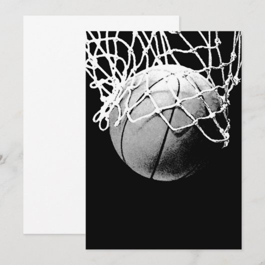 Basketbal uitnodigingen - Basketbal uitnodiging (Voorkant / Achterkant)