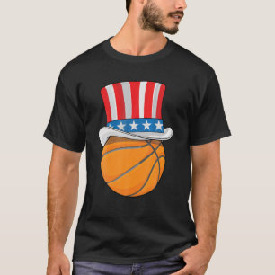 Basketbal Uncle Sam 4th van juli USA Ball Merica K T-shirt