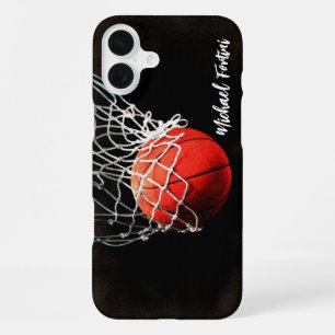 Basketbal Uw Naam Persoonlijke Informatie Adres iPhone 16 Plus Hoesje