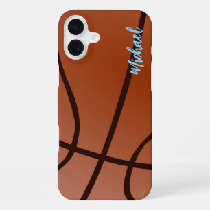 Basketbal Uw Naam Persoonlijke Informatie iPhone 16 Plus Hoesje