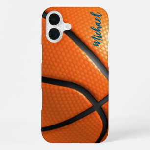 Basketbal Uw Naam Persoonlijke Informatie iPhone 16 Plus Hoesje