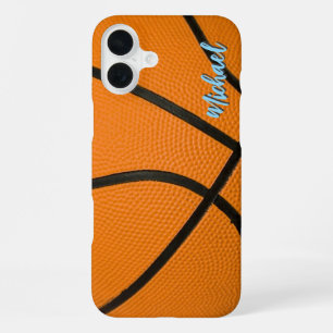 Basketbal Uw Naam Persoonlijke Informatie iPhone 16 Plus Hoesje