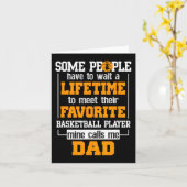 Basketbal vader levenslange favoriete speler Vader Kaart (Gele Bloem)