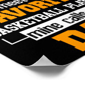 Basketbal vader levenslange favoriete speler vader poster (Hoek)