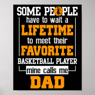 Basketbal vader levenslange favoriete speler vader poster