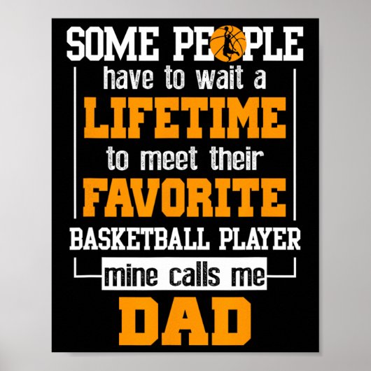 Basketbal vader levenslange favoriete speler vader poster (Voorkant)