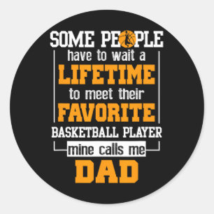 Basketbal vader levenslange favoriete speler vader ronde sticker