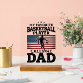 Basketbal Vader Patriottische Vintage Gravure T-Sh Acryl Bord (Huwelijk)