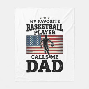 Basketbal vader patriottische vintage gravure T-sh Fleece Deken