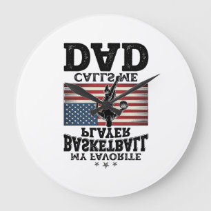 Basketbal vader patriottische vintage gravure T-sh Grote Klok