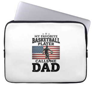 Basketbal vader patriottische vintage gravure T-sh Laptop Sleeve