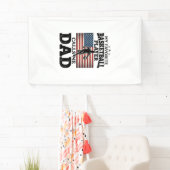 Basketbal Vader Patriottische Vintage Gravure T-Sh Spandoek (Insitu)