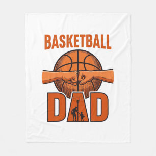 Basketbal Vader Vintage Gravure Shirt Ontwerp_1 Fleece Deken