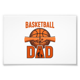 Basketbal Vader Vintage Gravure Shirt Ontwerp_1 Foto Afdruk