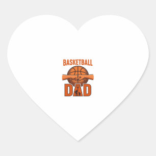 Basketbal Vader Vintage Gravure Shirt Ontwerp_1 Hart Sticker
