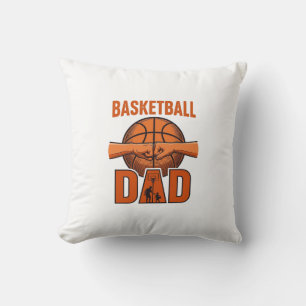Basketbal Vader Vintage Gravure Shirt Ontwerp_1 Kussen