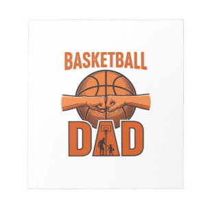 Basketbal Vader Vintage Gravure Shirt Ontwerp_1 Notitieblok