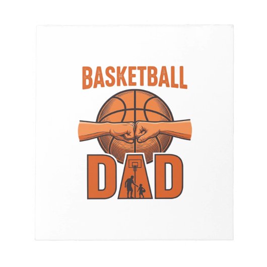 Basketbal Vader Vintage Gravure Shirt Ontwerp_1 Notitieblok (Voorkant)