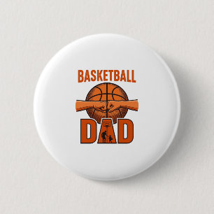 Basketbal Vader Vintage Gravure Shirt Ontwerp_1 Ronde Button 5,7 Cm