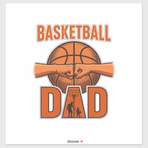 Basketbal Vader Vintage Gravure Shirt Ontwerp_1 Sticker