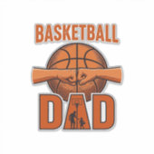 Basketbal Vader Vintage Gravure Shirt Ontwerp_1 Sticker (Voorkant)