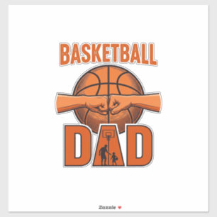 Basketbal Vader Vintage Gravure Shirt Ontwerp_1 Sticker