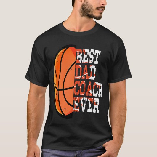Basketbal vaders dag, beste vader coach ooit t-shirt (Voorkant)