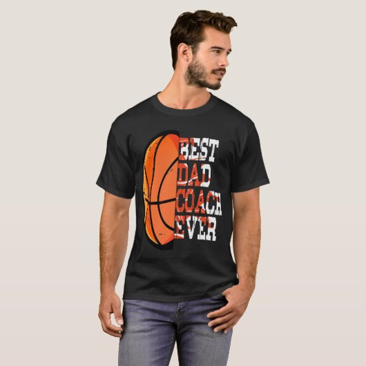 Basketbal vaders dag, beste vader coach ooit t-shirt (Voorkant volledig)