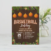 Basketbal Vakantie Feest Diner Uitnodiging (Staand voorkant)