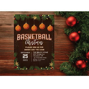 Basketbal Vakantie Feest Diner Uitnodiging