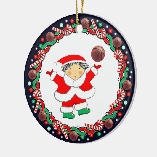 Basketbal Vakantie Gift Keramisch Ornament (Links)