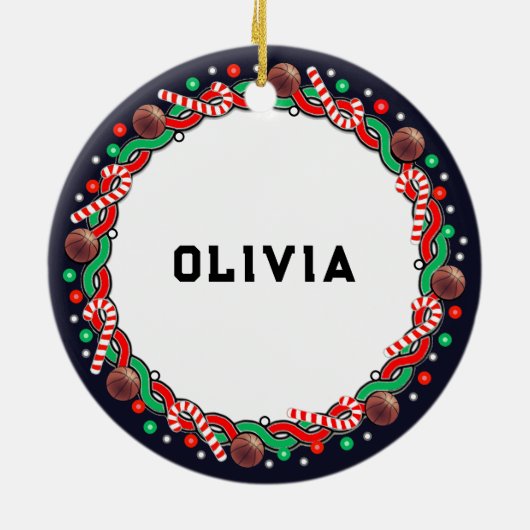 Basketbal Vakantie Gift Keramisch Ornament (Achterkant)