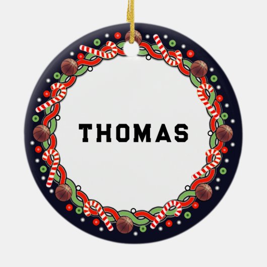 Basketbal Vakantie Gift Keramisch Ornament (Achterkant)