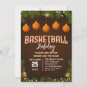 Basketbal Vakantie Party Diner Uitnodiging (Voorkant)
