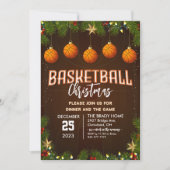 Basketbal Vakantie Party Diner Uitnodiging (Voorkant)
